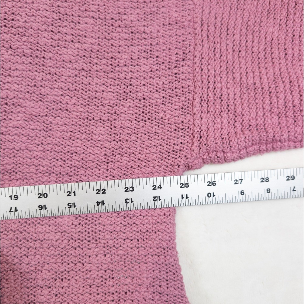 American Eagle Knit Sweater Women M Pink Ribbed Slouchy Soft Girl Cabincore Cozy - Picture 7 of 10